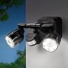 OREiN Outdoor Motion Sensor Security Light, 450 Adjustable 3-Head Floodlight, 2500 Lumens Bright Hardwired Dusk to Dawn Light, IP65 Waterproof, Black