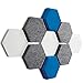 FENNEXT ® Schallabsorber Wand - Akustikbild - Schallschutz aus BASOTECT ® und Akustik-Vlies für Gaming, Homeoffice, Studio - 9er Starterset HYBRIDBLAU