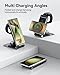 Wireless Charger for Samsung 3 In 1 Wireless Charging Station Foldable Wireless Charger Stand for Samsung S25 Ultra S24 S23 S22 Z Flip Z Fold 6 5 for Galaxy Watch 7/6/5/4 for Galaxy Buds Elegant Black