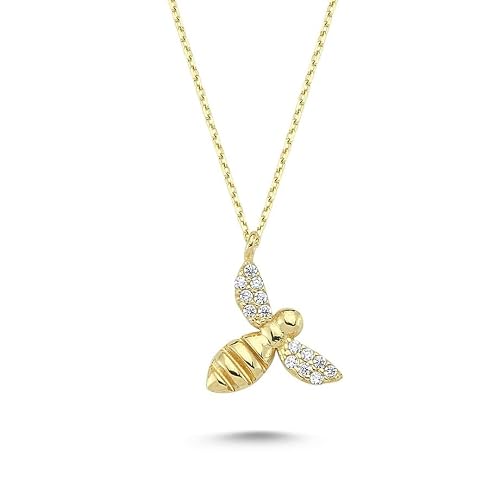 Wish Carat 14k Real Gold Bee Necklace