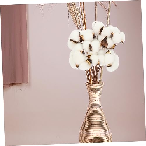 Set de ramo de flores secas de algodón para decoración miniatura 7