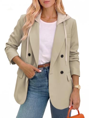 Mina Self Double Breasted Blazer Jackets for Womens Hoodies Long Jacket Blazers for Women Business...