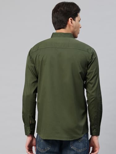Image of Majestic Man Men's Cotton Slim Fit Solid Casual Shirt
