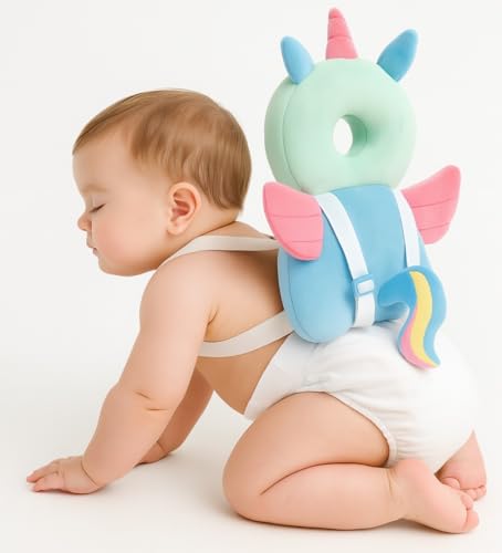 Image of Baby Head Protector Cushion, Unicorn Plush Soft Safety Helmet with Adjustable Straps for Crawling, Walking & Back Protection for Toddlers (6-36 Months)