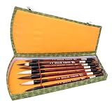 7Pcs Weasel Hair Chinese Calligraphy Brush, Writing Brush, Japanese Sumi-e Drawing/Painting Brush, Watercolor Brush