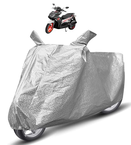 Image of Auto Hub Waterproof Scooty Cover Compatible with Yamaha Aerox 155 Maxi Dustproof, UV Protection Two Wheeler Scooty Aerox 155 Maxi Cover - Metallic Silver