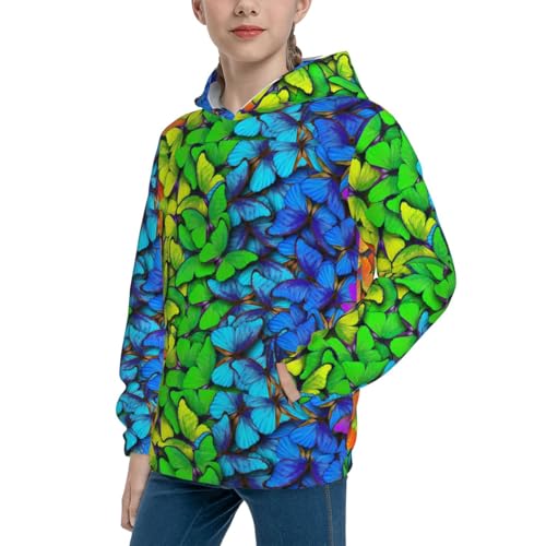 Multicolored Butterflies Kid Hoodies Boys Sweatshirts Girls Pullover with Pocket2
