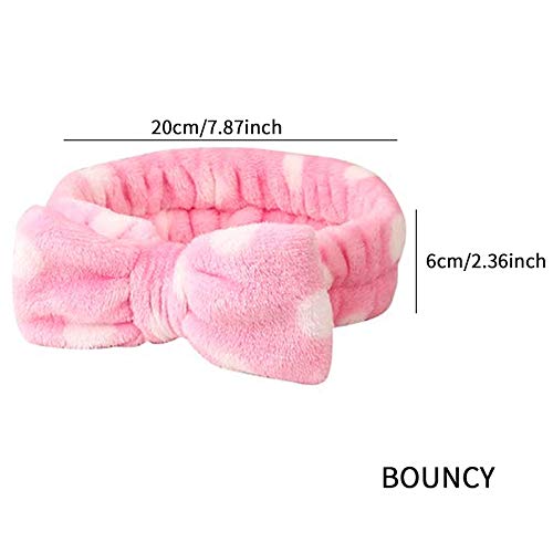 Heigoo Makeup Headband,Soft Coral Fleece Bow Decoration,Spa Headband Gifts For Women Washing,Beauty(Pink) #TOP1