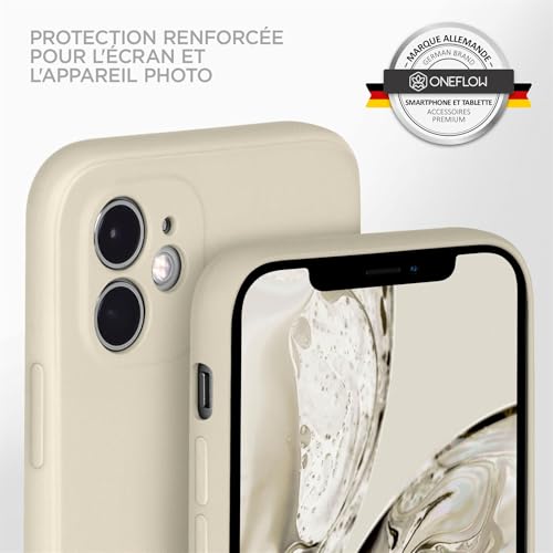 Coque silicone de protection iPhone 12 Oneflow finition crème mat haut de gamme - 4