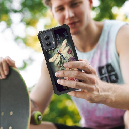 BREIDMKFM Capa para Moto G Power 5G 2024, com protetor de tela, proteção de camada dupla, policarbonato rígido, TPU macio, à prova de choque, capa de telefone resistente para Motorola Moto G Power 5G