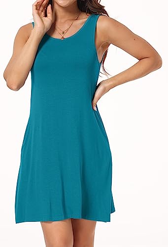 Image of Short /Long Sleeve Women's Cold Shoulder Dress with Pockets Casual Swing T-Shirt Dresses
