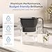 Waterdrop Water Filter Pitcher, 200-Gallon Long-Life, Countertop NSF Certified Water Purifier, Replaces 6,400 Plastic Water Bottles a Year, Reduces Chlorine, PFOA/PFOS, 7-Cup, Black