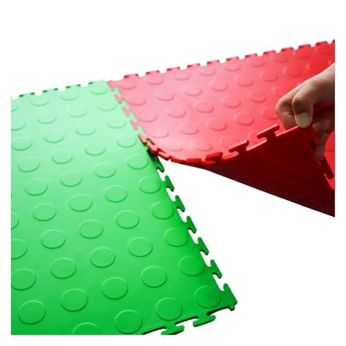 Tapis de sol puzzle rouge 6 mm pour protéger le sol du garage