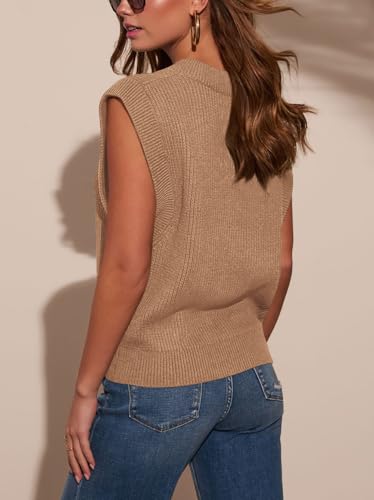 INFITTY Womens Sweater Vest Sleeveless V Neck Tank Top Casual Ribbed Knit Vest Top Spring Winter Clothes Trendy4