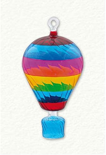 Multi Color Hot Air Balloon Egyptian Glass Christmas Tree Ornament Made in Egypt