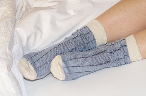 WARRIOR ALPACA SOCKS - Women's Two Color Baby Alpaca Wool Wide Ribbed Comfort/Bed Socks - Color Block4