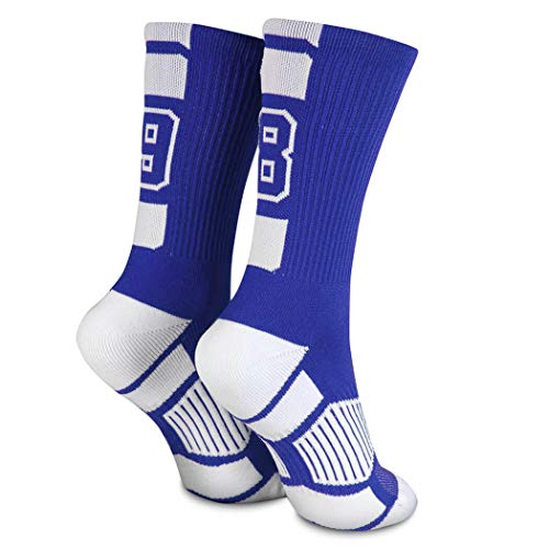 Chalktalksports Custom Team Number Crew Socks | Athletic Socks Blue | 23 #TOP1
