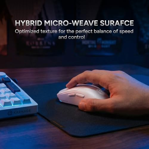 Image of KARNAGE by EVM Medium Gaming Mouse Pad (350 x 300 x 3 mm)| Speed + Control Surface | Anti-Slip Rubber | Micro-Weave Cloth | Precision Tracking Mousepad for Laptop, Office & Gaming (Black, KNG-MP-118)