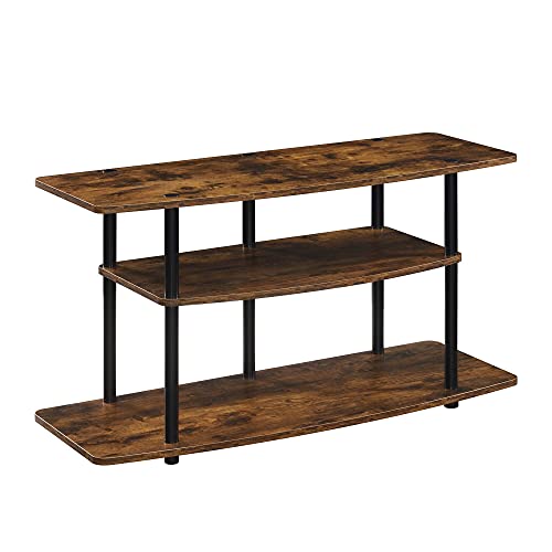 Convenience Concepts Designs2Go No Tools 3-Tier Wide TV Stand 42' - Entertainment Center for TVs up to 46 Inches, Modern TV Mount with Shelves for Living Room, Barnwood/Black