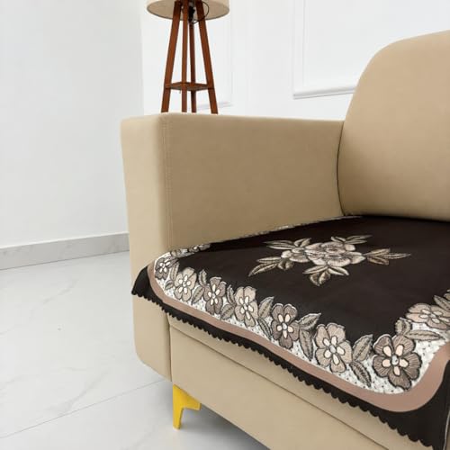 Image of Homerz Premium 'Luxe Series' Sofa Cover | Holland Velvet Fabric | Smooth Finish | Anti-Slip Fleece Backing Couch Protector (Royal, 1 Seater, Only Seat Cover)