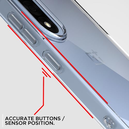 Image of Pikkme Back Cover for Oneplus Nord 5 5G PC + TPU Clear Transparent Raised Edges Shockproof Protective Phone Bumper Case(Transparent)