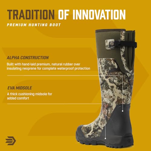 Image of LaCrosse Burly Rubber Hunting & Work Boots for Men - Waterproof ZXT Rubber with Foam Insulation, Top Strap, EVA Footbed, and Slip-Resistant Outsole