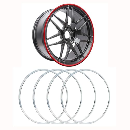 4PCS Car Wheel Rim Protector Ring, 15-22inch Anti-Scratch Edge Protection Decorative Sticker, Self-Adhesive, One-Piece Moulding, for Models with Flat Wheel hub Edges,22in,Silver