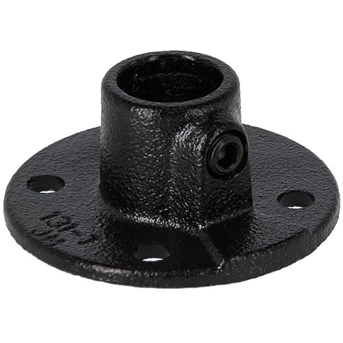 Preisvergleich Produktbild Rohrverbinder Fußplatte rund schwarz 1 1 / 4" (42,4 mm) AVERDE