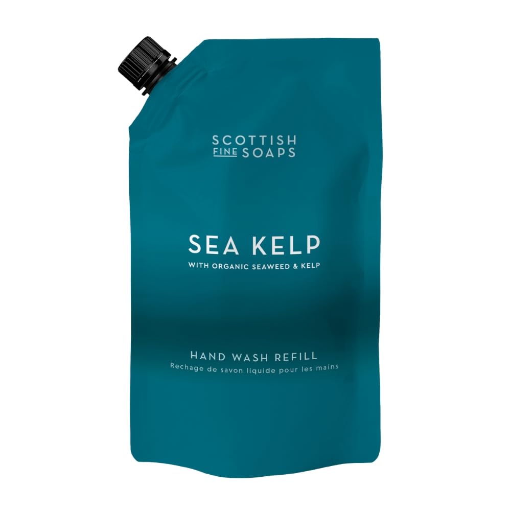 Scottish Fine Soaps Sea Kelp Hand Wash Refill, Organic Seaweed and Kelp, Fresh Marine Spa-Like Scent, Recyclable Pouch, 1.2 Litre