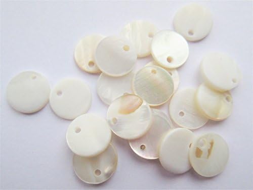 20 x Mother of Pearl White SEA Shell DISC Seashell Charms Pendants Beads
