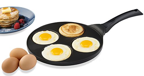 Gourmia GPA9520 Blini Pan Nonstick Silver Dollar Pancake Maker With 4-Mold Design 100% PFOA free non-stick coating
