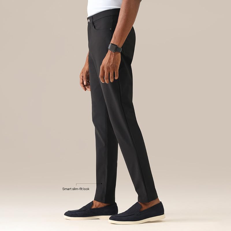 Image of BlissClub The Legendary Pants for Men Casual Office Trousers AeroFlex Stretch Fabric 7 Functional Pockets for Men up to 5'8 inch to 5'10 inch