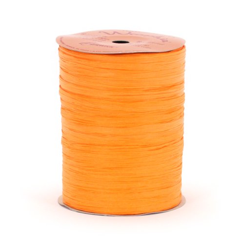 Berwick Offray Matte Orange Raffia Ribbon, 1/4'' Wide, 100 Yards