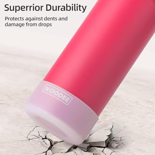 Image of koodee Water Bottle 22 oz Stainless Steel Vacuum Insulated Wide Mouth Water Bottle with Straw Lid, Reusable Metal Sports Water Flask BPA Free(Canyon Red)