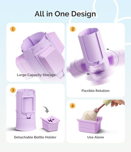 Image of MelodySusie GelCarousel For Nail Polish Bottle Holder and Nail Art Tools Organizer, 360 Rotating Storage Container with 3Pcs Detachable Silcone Gel Polish Holder, Purple(Only Box)
