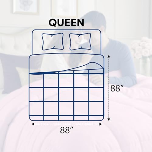 Image of Utopia Bedding Comforters Queen Size, All Season Duvet Insert, Down Alternative Box Stitched Bed Comforter with Corner Tabs, Machine Washable (Pink)