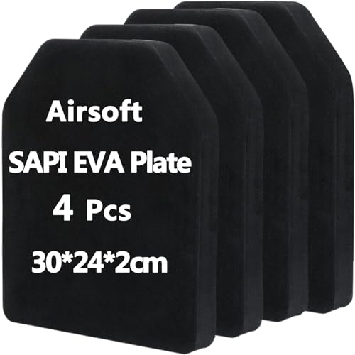 Hehyxade Tactical Foam SAPI Plates 4Pcs, Lightweight Inner Liner Foam Plates Sturdy Dummy Plates Absorb Impact EVA Pads Fit for Tactical Vest Plate Carrier