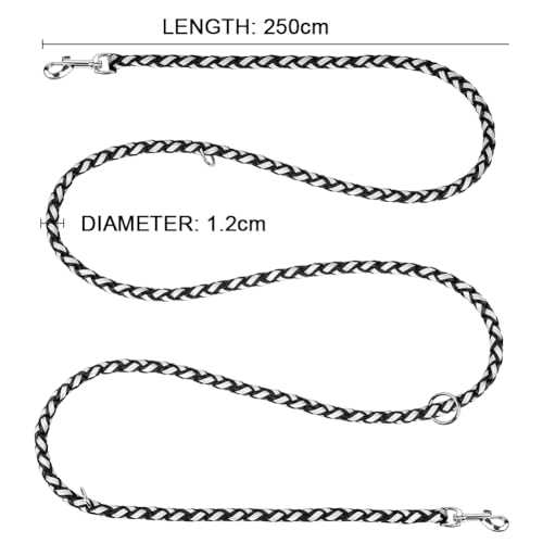 vsshe Double Dog Lead Walking 2 dogs, No Tangle Dual Leash, with 360° Rotating Alloy Hook - Image 2