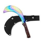 WICING 13-Inch Weeding Sickle, Machete for Yard Work, Full Tang 1065 Manganese Steel Blade for Grass, Harvest, Weeding