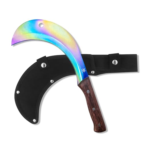 WICING 13-Inch Weeding Sickle, Machete for Yard Work, Full Tang 1065 Manganese Steel Blade for Grass, Harvest, Weeding by WICING - Used condition - US$22.79