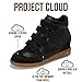 Project Cloud Wedge Sneakers for Women – Memory Foam Insole Womens Sneakers – Lightweight & Hi Top Womens Shoes – Stylish Spring Shoes for Women 2026 (Marant,BLK,5.5)