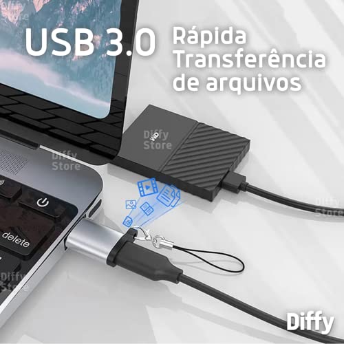 Adaptador Otg Tipo C Femêa USB A Macho USB 3.0 Conexão Rápida Bem Reforçado
