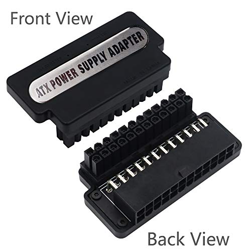 ATX - Adattatore di alimentazione a 90 gradi, 24 pin, da femmina a maschio, con alimentazione OK e LED per desktop - Alimentatore - Immagine 1
