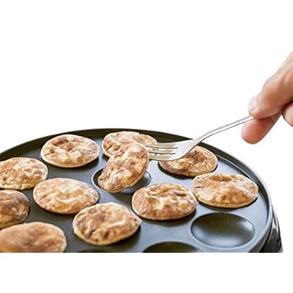 Bestron Poffertjes Maker im Retro Design, Mini Pfannkuchen Automat, mit Antihaftbeschichtung, Sweet Dreams, 800 W, Schwarz – Bild 3