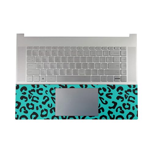 Image of Gaming Skin Compatible with HP Envy x360 16 inch (2023) - Teal Leopard - Premium 3M Vinyl Protective Wrap Decal Cover - Easy to Apply | Crafted in The USA by MightySkins