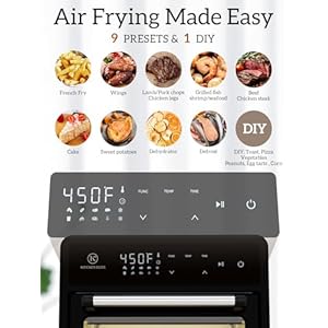 Air Fryer Toaster Oven Combo 126 QT Stainless Steel Airfryer 10 in 1 Convection Oven Countertop 450F Non Toxic for Bake Roast Reheat Broiler Dehydrate with Digital Touch Screen