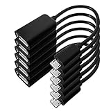 USB to Micro Adapter 6 Pack Woodcovo OTG Cable USB A to Micro USB Adapter Data Syncing and Charging Micro Converter for Samsung S7 S6 Edge S4 S3, LG G4, Remote Controller (6 Pack Black)