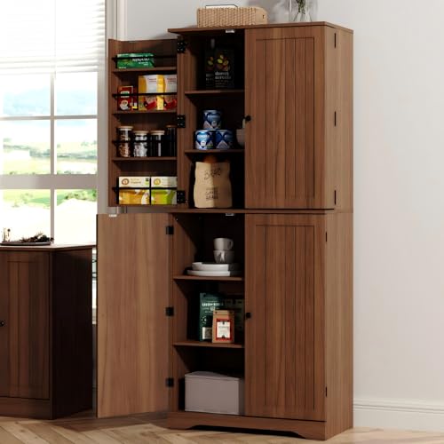 Furnify 72" Tall Kitchen Pantry, Farmhouse Pantry Storage Cabinet with