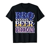 BBQ Beer Freedom American Beer Buveur Barbecue US Patriot T-Shirt