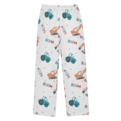 Cute Colorful Excavator Pajama Pants Soft Sleep Bottoms Long Pjs S